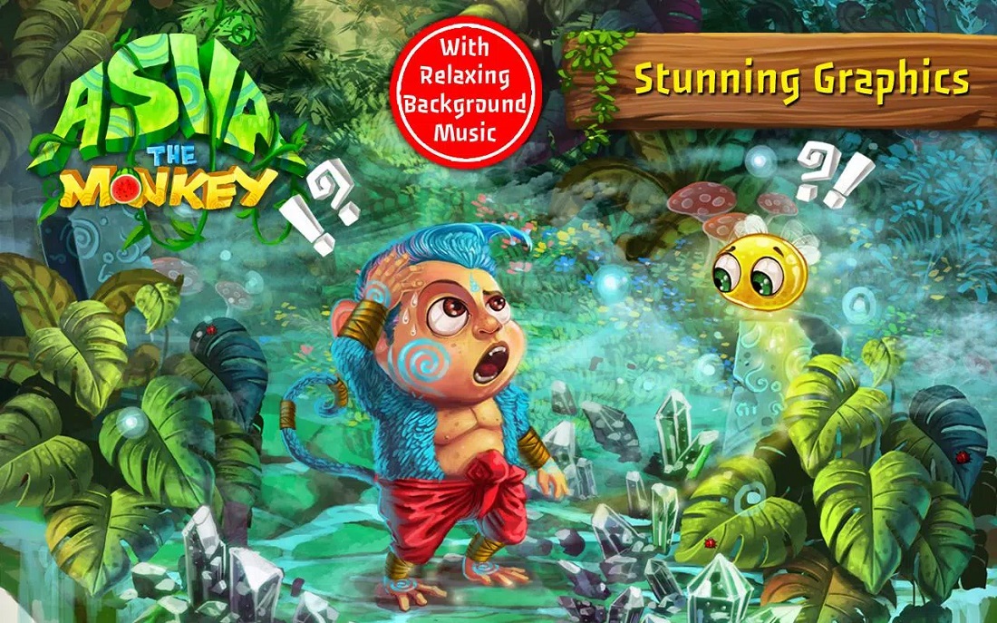 Asva The Monkey HD is a BrainTeasing Adventure Game with 90 Levels