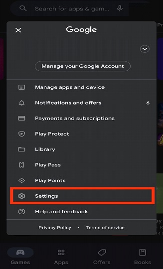 PlayStore settings and Network Preferences