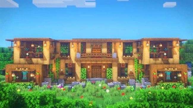 Best Minecraft House Building Ideas - Modern Wooden House