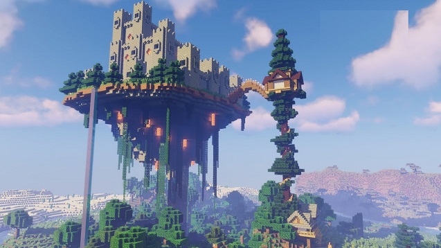 Minecraft house building Sky Castle