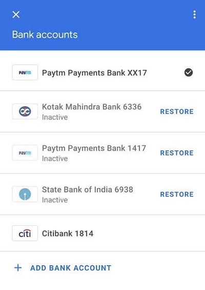 Activate Bank Account GPay