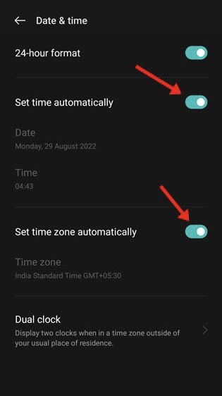 Accessing Date & Time Settings Android Device
