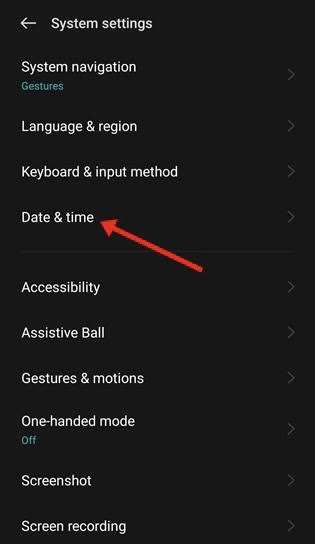 Accessing Date & Time Settings On Android