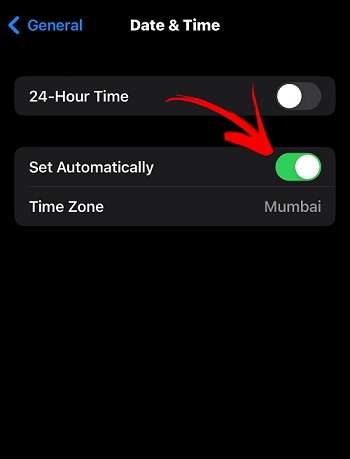 Accessing Date & Time Settings iOS Device